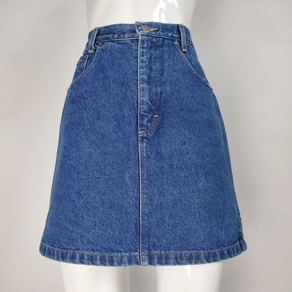 Vintage 80s Roughrider Blue Denim Skirt - Picture 1 of 7